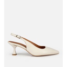 Hotiç 01AYH322050A400 KADIN Deri Kemik Arkası Açık Kısa Topuklu Ayakkabı