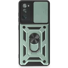 Senka Newface Samsung Galaxy S20 Fe Kılıf Pars Lens Yüzüklü Silikon - Yeşil