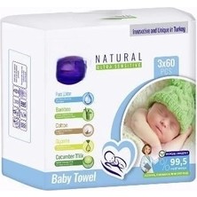 Senka Mey Ithalat® Natural Islak Havlu Mendil 3X60 180 Yaprak