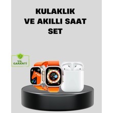 Senka S8 Ultra Akıllı Saat ve Bluetooth Kablosuz Kulaklık 2’li Set