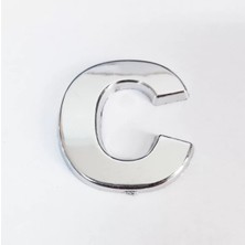 Cemax C Harfi  3,75 cm Krom Yapışkanlı