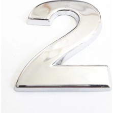 Cemax 2 Rakamı 3,75 cm Krom Yapışkanlı