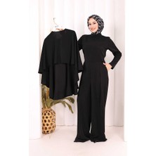 Bym Fashion Pelerinli Tulum 8022 Siyah