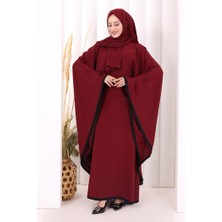 Bym Fashion Yarasakol Biyeli Elbise Şal Hediyelidir 7068 Mürdüm