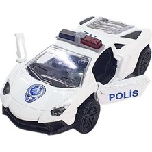  asya oyuncak metal polis arabası 1/30 ilk-001 (karışık renk 1 adet)
