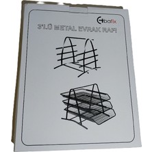 Bafix Evrak Rafı Metal Perforeli 3 Katlı Siyah Bfx-Mer9205S