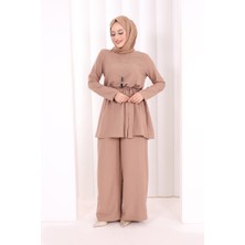 Bym Fashion Kolyeli Tunik Pantolon Takım 8027 Somon