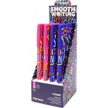 Vinson Maxx Jel Tükenmez Kalem Yazım Rengi Mavi 0.7 Mm Vinson Desenli A28 (20 Li Paket)