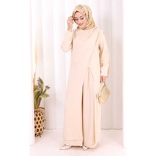 Bym Fashion Tek Omuz Gold Toka Detaylı Tunik Pantolon Takım 8698 Taş