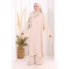 Bym Fashion Hac Umre Biyeli Pantolonlu Tunik Takım Şal Hediye 8001 Taş