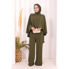Bym Fashion Pelerinli Tulum 8022 Haki