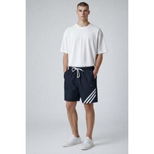 Relax Time Erkek Bordo Spor Çizgili Deniz Şortu