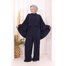 Bym Fashion Pelerinli Tulum 8022 Lacivert
