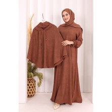 Bym Fashion Keten Sufleli Elbise Takım 6067 Taba