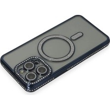 Colezium Iphone 15 Pro Max Kılıf Joke Simli Magneticsafe Kılıf - Lacivert