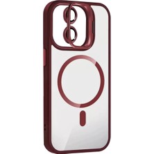 Senka Joko Iphone 11 Remim Lensli Magsafe Standlı Kapak - Bordo