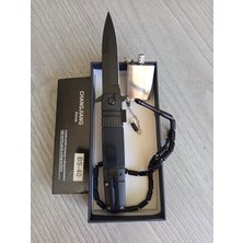 Salgaro Şık Siyah Outdoor Aksesuar & Çakı Tesbih ve Benzinli kibrit Hediye Seti