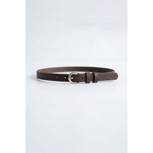 Abluka Online Erkek Smart Casual Ince Metal Tokalı Kemer Kahverengi