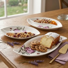 Noble Life Menekşe Desenli Yaprak Sunum Seti