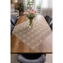 Lena Maison Ella Dantel Masa ve Fiskos Örtüsü Vizon Renk 95X95 cm