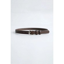 Abluka Online Erkek Smart Casual Ince Metal Tokalı Kemer Kahverengi