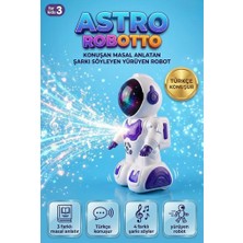 Farbu Oyuncak Türkçe Konuşan Sesli Işıklı Müzikli 4 Farklı Şarkı 3 Farklı Masal Söyleyebilen Yürüyen Oyuncak Robot