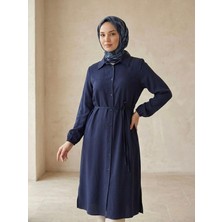 Foremia Uzun Tensel Tunik-Lacivert -