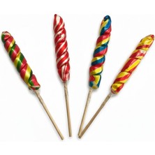 Honey Candy Balcı Şekerleme Büyük Boy 100 Adet 28 gr Burgu Şeker Karışık Renk Tutti Frutti Aromalı Lolipop Çocuk Doğum Günü