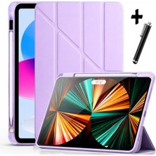 M.TK Moveteck iPad Air 11 M2 M3 M4 Çip Air 4. /5. /6. /7. Nesil Kılıf Katlanır Kalem Bölmeli Uyku Modlu Tri Folding Kapak