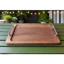 WoodBay Ceviz Ağacı Sunum Tepsisi –büyük Boy 40X30 – Doğal Ahşap Servis Tepsisi