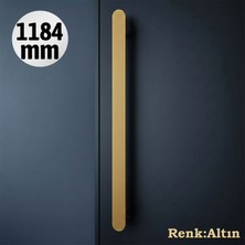 Badem10 Anzer Altın Çizgili Uzun Çekmece Kulpu 1184 mm Dolap Kapak Kolu Modern Dekoratif Şık Kullanım