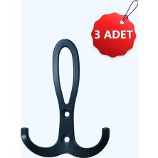 Efeli Yapı Okyanus 3 Adet Portmanto Siyah Vestiyer Askısı