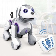 MarkEntegra 22 Fonksiyonlu Şarjlı Uzaktan Kumandalı ve El Sensörlü 28 cm Akıllı Robot Köpek Sesli Işıklı Programlama Dans Havlama ve Elle Kontrol Smart Dog