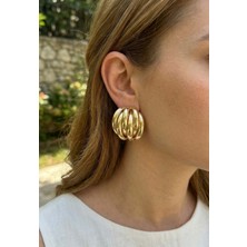 Hatıra Kutusu Pirinç Gold Renk Vintage Kadın Küpe - Lisinya