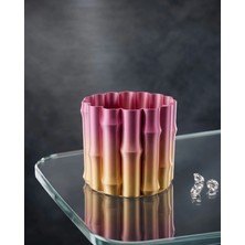 Karahanbey 3D Dekoratif Mor Sarı Vazo Tasarım Es Ev Aksesuarı