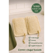 Duff Clean 2 Adet Doğal Kabak Bulaşık Lifi Çift Taraflı Kullanım (12X8 Cm)