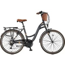 Ümit Bisiklet Ümit Valencia - 26'' Jant 43CM (S) Lady Kadro Çantalı Şehir Bisikleti - Antrasit