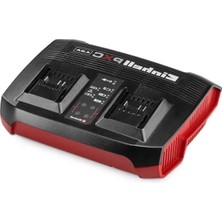 Calperia Orijinal Einhell Şarj Cihazı Power X-Change Çift Şarj Cihazı 4 Ah Power X-Change (18 V, 2 x 18 V Akülerin Eş Zamanlı Şarj Edilmesi, Sürekli Akü Izleme, Şarj Yönetim Sistemi, Yenileme Modu)