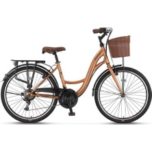 Ümit Bisiklet Ümit Alanya - 28 Jant Kadro 47 cm Sepetli Şehir Bisikleti - Gold Siyah