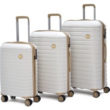 Elatae Ground 3’lü Valiz Seti Kabin Orta Büyük Kırılmaz Pp Hafif 360° Sessiz Teker 010663