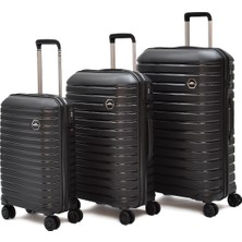 Elatae Ground 3’lü Valiz Seti Kabin Orta Büyük Kırılmaz Pp Hafif 360° Sessiz Teker 010663