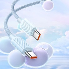 Mcdodo CA-3671 Crystal Serisi Type-C Type-C 100W Pd Hızlı Şarj ve  Örgü Kablo Mavi 1.2