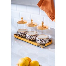 Acar Ortigia 4 Parça Cam Tepsili Baharatlık Seti