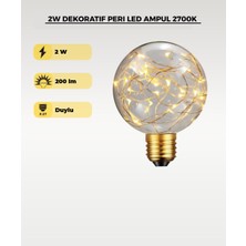 AC Aydınlatma 2W Dekoratif Peri LED Ampul  2700K– Globe Tasarım Şeffaf Ambiyans Aydınlatma Ampulü