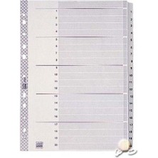  esselte seperatör plastik 1-20 rakamlı gri 100107