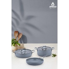 Amboss Sera Nova Seramik 5 Parça Tencere & Tava Seti - Gri