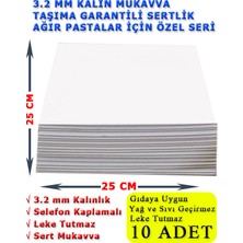 KutuTR 25 x 25 Beyaz Pasta Altlığı | 3.2 mm Mukavva | 10 Adet Pasta Altlığı