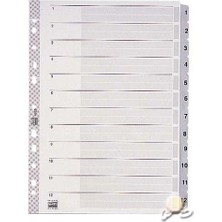  esselte seperatör plastik 1-12 rakamlı gri 100106