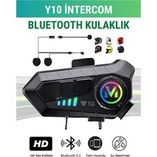 Gunkes Y10 5.3 Bluetooth Motosiklet Kask Kulaklık Intercom Rgb Işıklı
