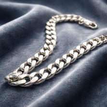 Jane Silver 925 Ayar Gümüş Unisex Zincir Bileklik - 0,8cm